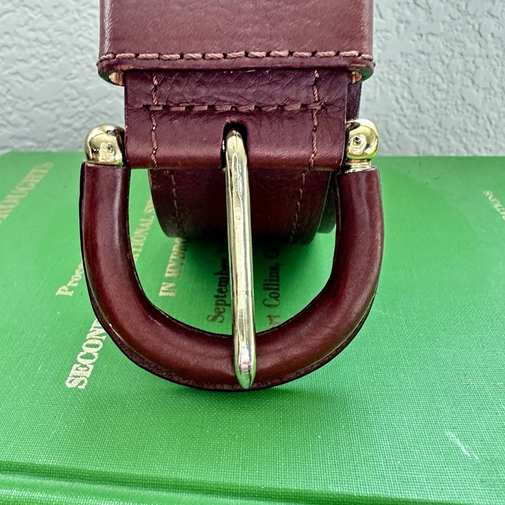 BANANA REPUBLIC Brown Made‎ In Italy Genuine Leather Belt Size Small Wide Preppy